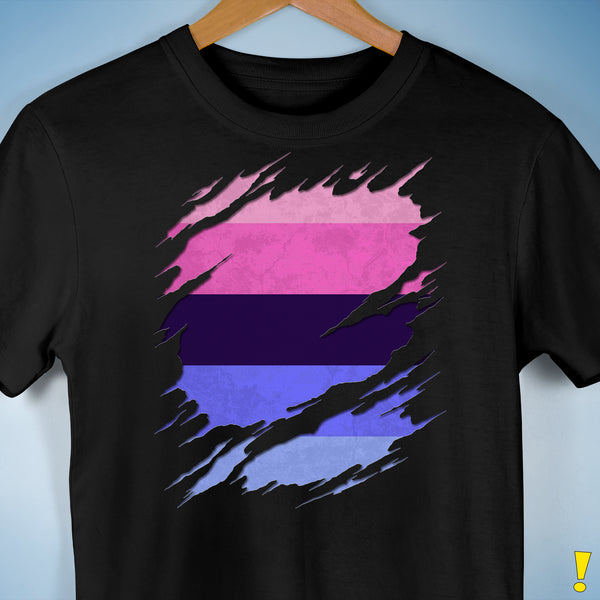 Omnisexual Pride Flag Ripped Reveal Premium Unisex T-Shirt