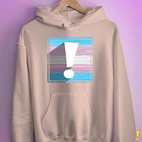 Transgender Pride Flag Exclamation Point Hoodie
