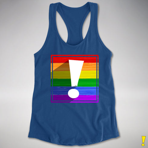 LGBTQ Pride Flag Exclamation Point Racerback Tank