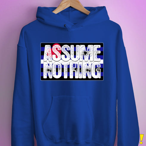 Assume Nothing Leather Pride Flag Hoodie