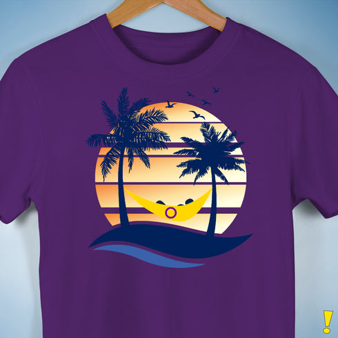 Intersex Pride Hammock Summer Beach Sunset Premium Unisex T-Shirt