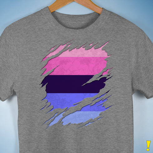 Omnisexual Pride Flag Ripped Reveal Premium Unisex T-Shirt