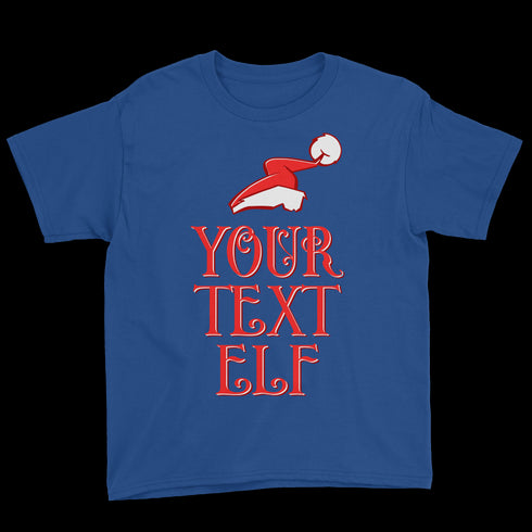 Personalized Elf Family Youth Tee - Royal Blue