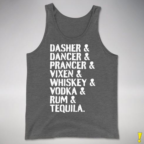 Reindeer and Alcohol List Tank Top - Deep Heather