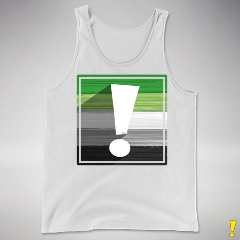 Aromantic Pride Flag Exclamation Point Premium Tank Top - White