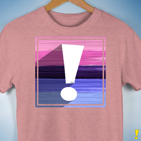 Omnisexual Pride Flag Exclamation Point Premium Unisex T-Shirt - Mauve Heather