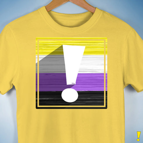 Nonbinary Pride Flag Exclamation Point Premium Unisex T-Shirt - Yellow