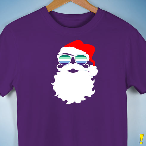 Santa’s Gay Male Pride Flag Shades Premium Unisex T-Shirt - Purple