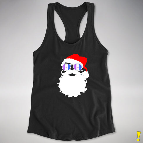 Santa’s Drag Pride Flag Shades Racerback Tank - Black