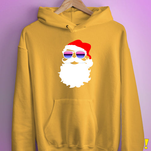 Santa’s Omnisexual Pride Flag Shades Hoodie - Mustard