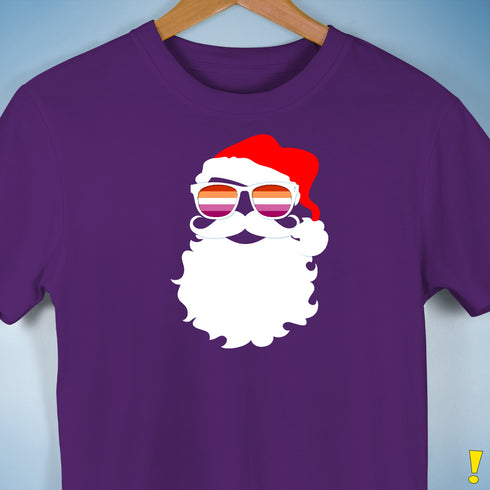 Santa’s Lesbian Pride Flag Shades Premium Unisex T-Shirt - Purple