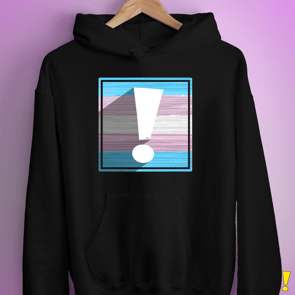 Transgender Pride Flag Exclamation Point Hoodie