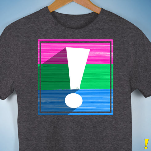 Polysexual Pride Flag Exclamation Point Premium Unisex T-Shirt - Dark Grey Heather