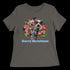 Custom Holiday Joy T-Shirt Women's Relaxed Tee - Black Heather