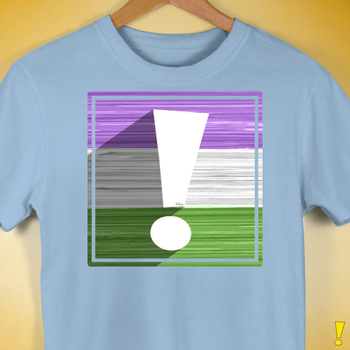 Genderqueer Pride Flag Exclamation Point Premium Unisex T-Shirt - Baby Blue