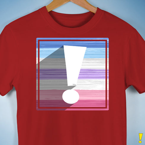 Bigender Pride Flag Exclamation Point Premium Unisex T-Shirt - Red