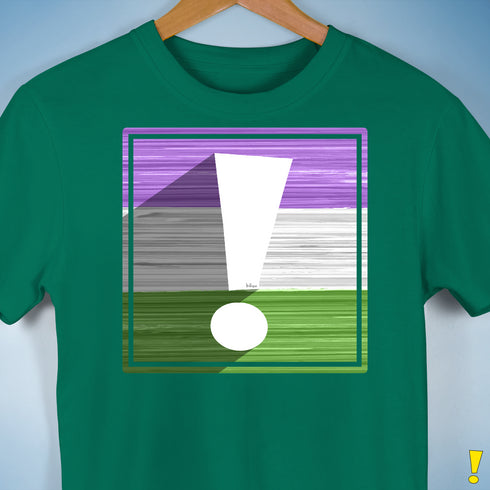 Genderqueer Pride Flag Exclamation Point Premium Unisex T-Shirt - Kelly Green