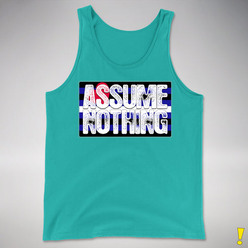 Assume Nothing Leather Pride Flag Premium Tank Top