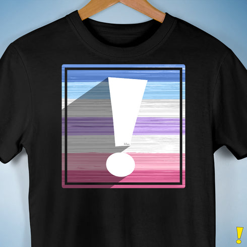 Bigender Pride Flag Exclamation Point Premium Unisex T-Shirt - Black
