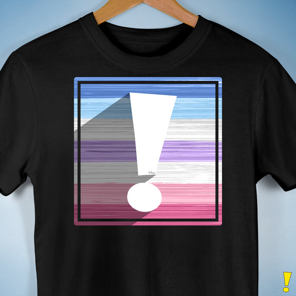 Bigender Pride Flag Exclamation Point Premium Unisex T-Shirt - Black