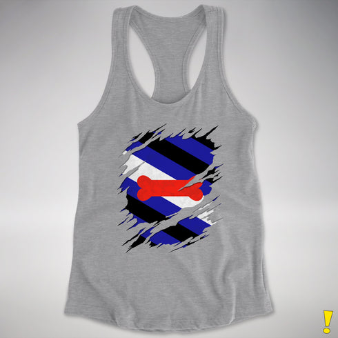 Puppy Pride Flag Ripped Reveal Racerback Tank