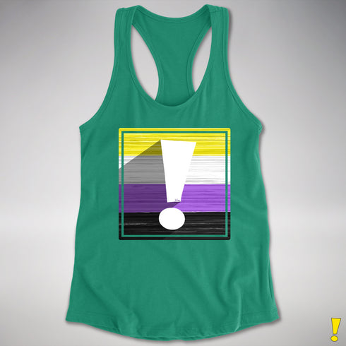Nonbinary Pride Flag Exclamation Point Racerback Tank