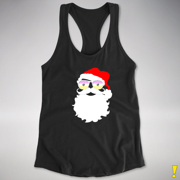Santa’s Twink Pride Flag Shades Racerback Tank - Black