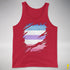 Bigender Pride Flag Ripped Reveal Premium Tank Top