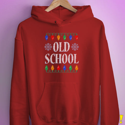Old School Ugly Christmas Sweater Hoodie - Red