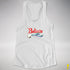 Believe Gay Male Pride Flag Jingle Bell Racerback Tank - White