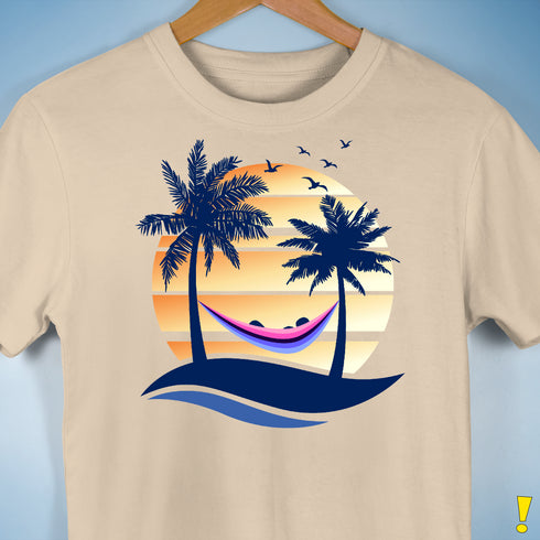 Omnisexual Pride Hammock Summer Beach Sunset Premium Unisex T-Shirt