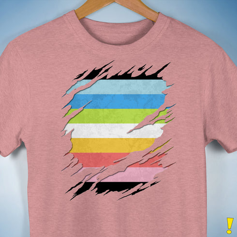 Queer Pride Flag Ripped Reveal Premium Unisex T-Shirt