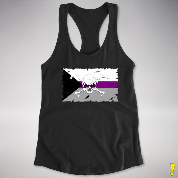 Demisexual Pride Pirate Flag Racerback Tank - Black