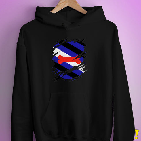 Puppy Pride Flag Ripped Reveal Hoodie