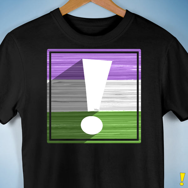 Genderqueer Pride Flag Exclamation Point Premium Unisex T-Shirt - Black