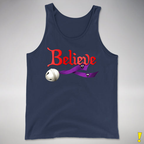Believe Lesbian Labrys Pride Flag Jingle Bell Premium Tank Top - Navy
