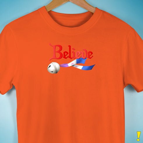 Believe Drag Pride Flag Jingle Bell Premium Unisex T-Shirt - Orange