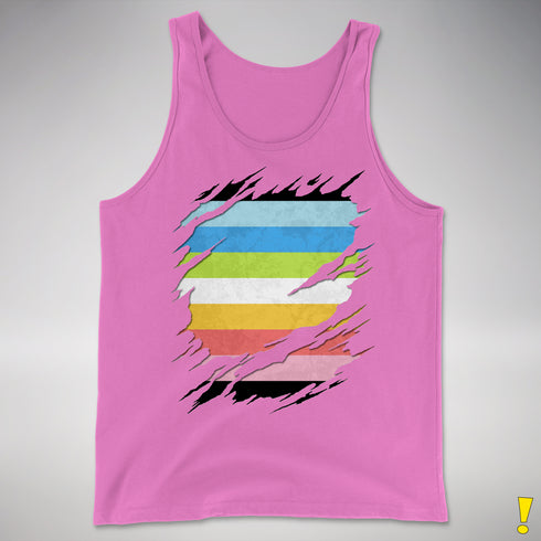 Queer Pride Flag Ripped Reveal Premium Tank Top