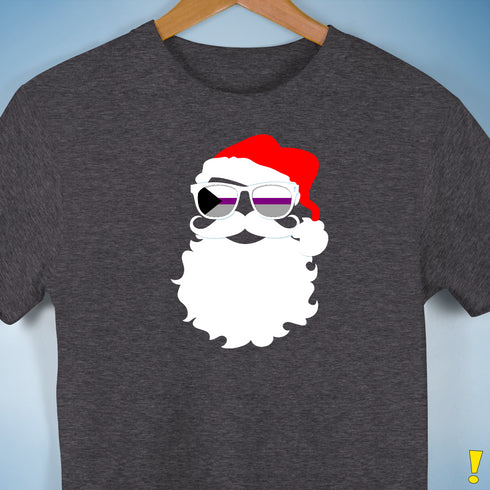 Santa’s Demisexual Pride Flag Shades Premium Unisex T-Shirt - Dark Grey Heather