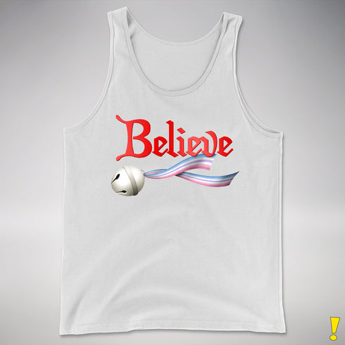 Believe Bigender Pride Flag Jingle Bell Premium Tank Top - White