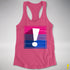 Bisexual Pride Flag Exclamation Point Racerback Tank - Hot Pink