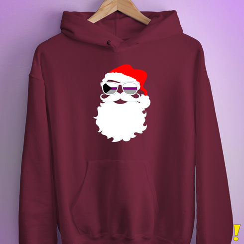 Santa’s Demisexual Pride Flag Shades Hoodie - Maroon