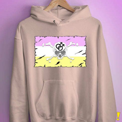 Twink Pride Pirate Flag Hoodie - Light Pink