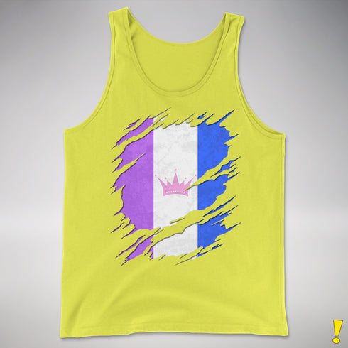 Drag Pride Flag Ripped Reveal Premium Tank Top