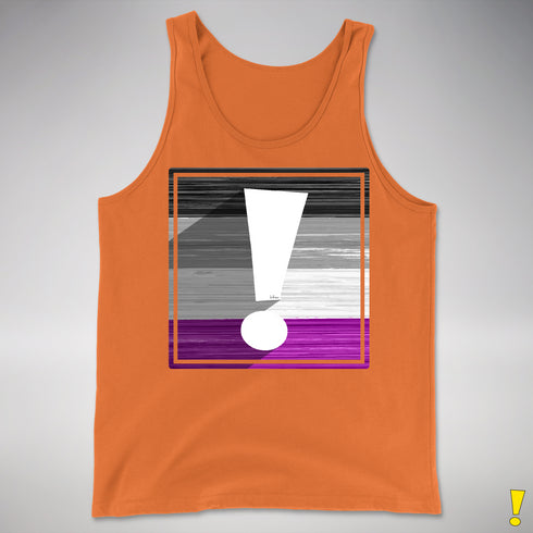 Asexual Pride Flag Exclamation Point Premium Tank Top - Orange