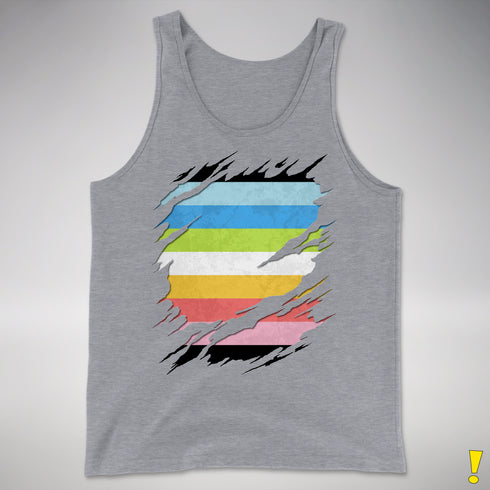 Queer Pride Flag Ripped Reveal Premium Tank Top
