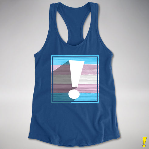 Transgender Pride Flag Exclamation Point Racerback Tank