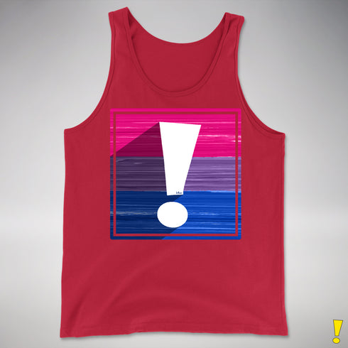 Bisexual Pride Flag Exclamation Point Premium Tank Top - Red