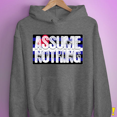 Assume Nothing Leather Pride Flag Hoodie