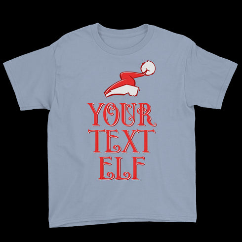 Personalized Elf Family Youth Tee - Light Blue